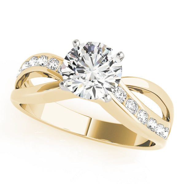 Swirl Channel Set Engagement Ring
