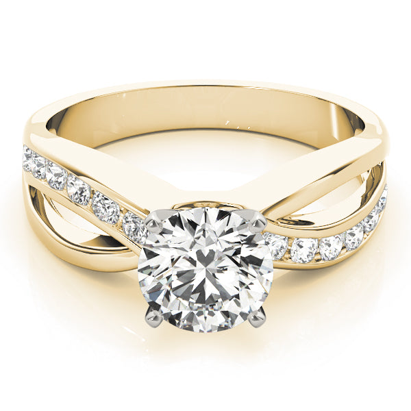 Swirl Channel Set Engagement Ring