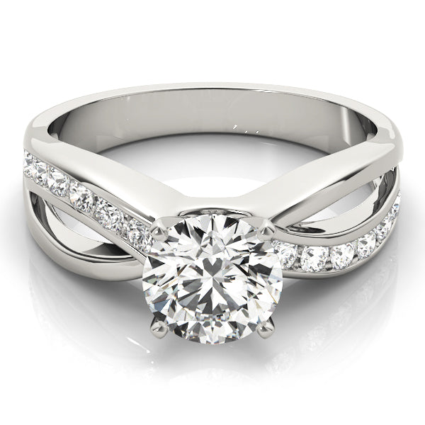 Swirl Channel Set Engagement Ring