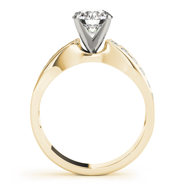 Swirl Channel Set Engagement Ring