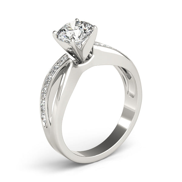 Swirl Channel Set Engagement Ring