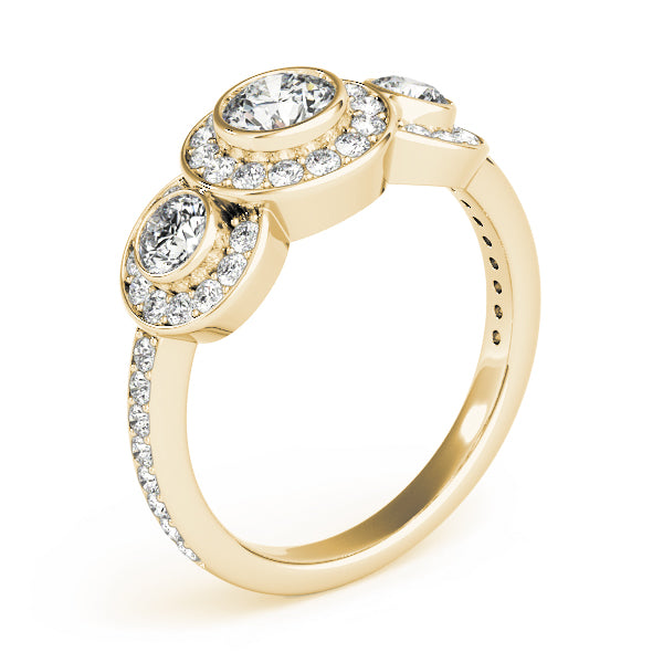 ENGAGEMENT RINGS 3 STONE ROUND