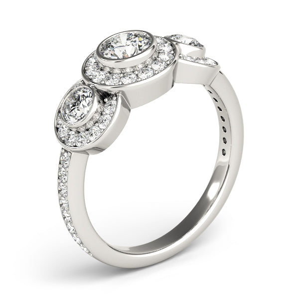 ENGAGEMENT RINGS 3 STONE ROUND