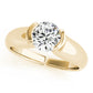 Round Half Bezel Solitaire Engagement Ring