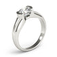 Round Half Bezel Solitaire Engagement Ring