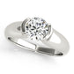 Round Half Bezel Solitaire Engagement Ring