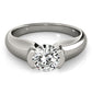 Round Half Bezel Solitaire Engagement Ring