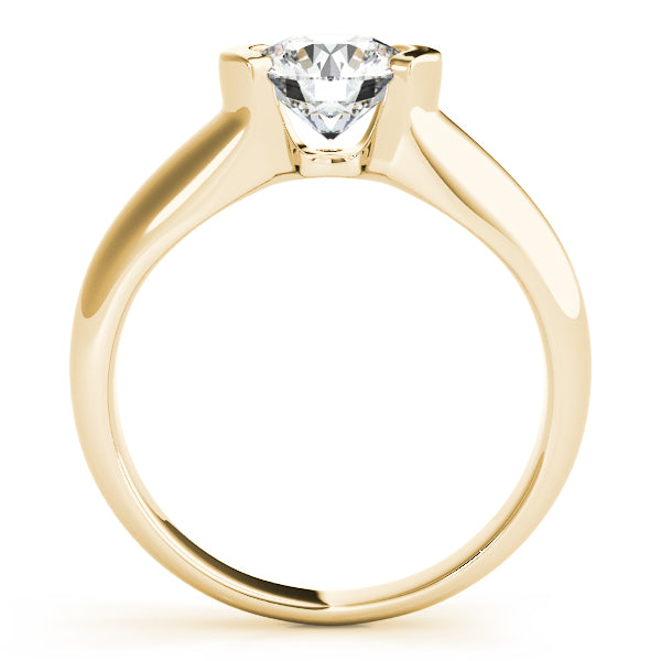 Round Half Bezel Solitaire Engagement Ring