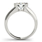 Round Half Bezel Solitaire Engagement Ring
