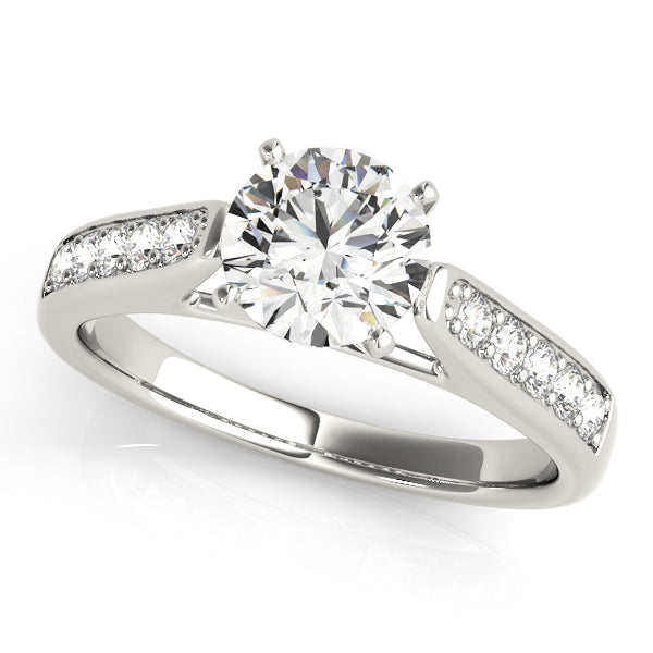 Single Row Prong In Channel Cathedral Engagement Ring