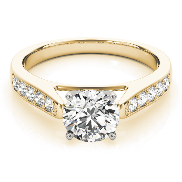 Single Row Prong In Channel Cathedral Engagement Ring