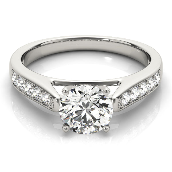 Single Row Prong In Channel Cathedral Engagement Ring