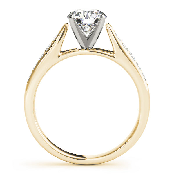 Single Row Prong In Channel Cathedral Engagement Ring