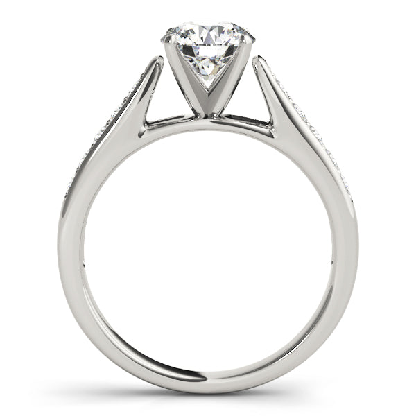 Single Row Prong In Channel Cathedral Engagement Ring
