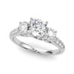 3-Stone Single Row Engagement Ring