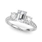 3-Stone Single Row Engagement Ring