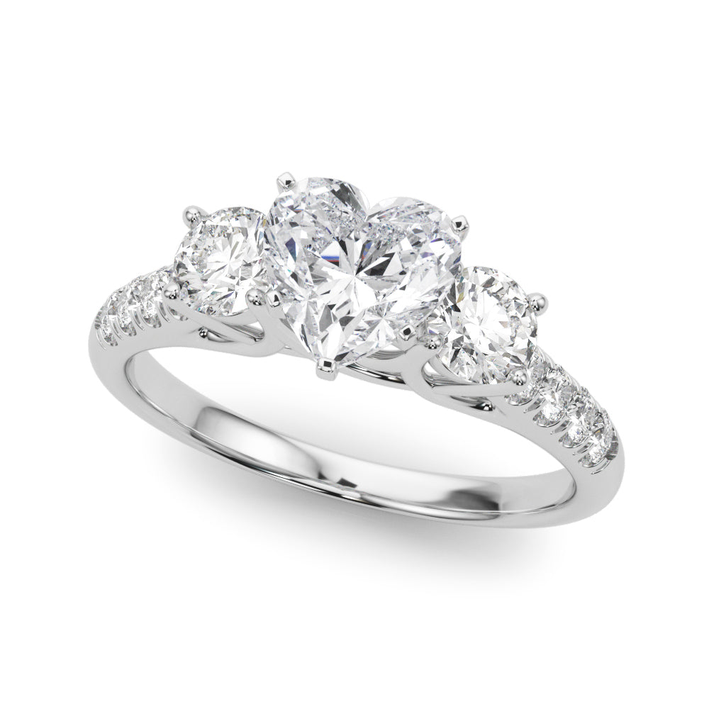 3-Stone Single Row Engagement Ring