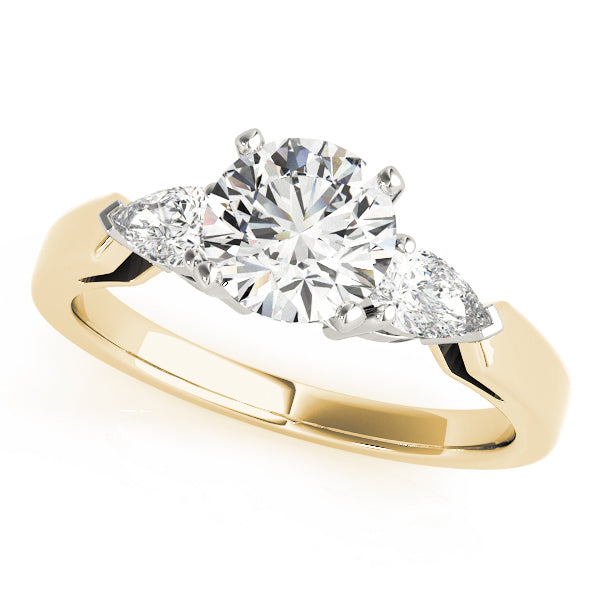 3-Stone Round & Pear Engagement Ring