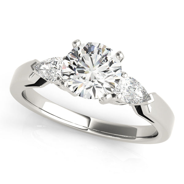 3-Stone Round & Pear Engagement Ring