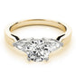 3-Stone Round & Pear Engagement Ring