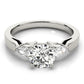 3-Stone Round & Pear Engagement Ring