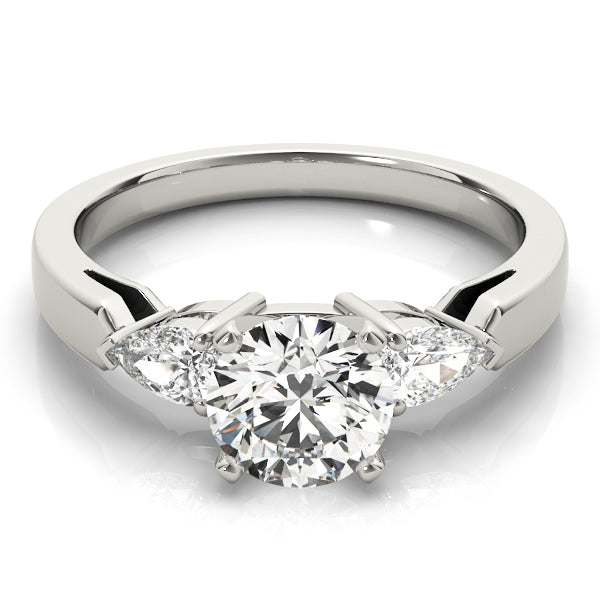 3-Stone Round & Pear Engagement Ring