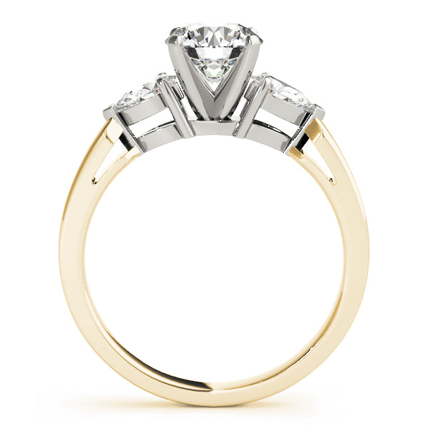 3-Stone Round & Pear Engagement Ring