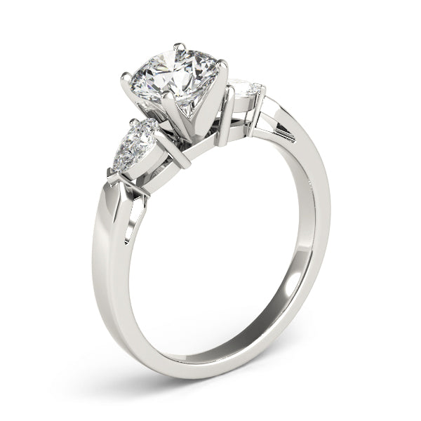 3-Stone Round & Pear Engagement Ring