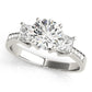 Single Row 3-Stone Round & Princess Engagement Ring