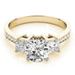 Single Row 3-Stone Round & Princess Engagement Ring
