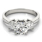 Single Row 3-Stone Round & Princess Engagement Ring