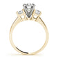 Single Row 3-Stone Round & Princess Engagement Ring