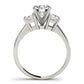Single Row 3-Stone Round & Princess Engagement Ring