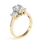 Single Row 3-Stone Round & Princess Engagement Ring