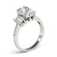 Single Row 3-Stone Round & Princess Engagement Ring