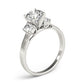 3-Stone Round & Emerald Engagement Ring