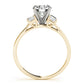3-Stone Round & Emerald Engagement Ring