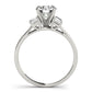 3-Stone Round & Emerald Engagement Ring