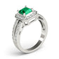 Double Row Prong In Channel Halo Color Ring