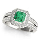Double Row Prong In Channel Halo Color Ring