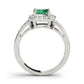Double Row Prong In Channel Halo Color Ring