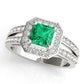 Double Row Prong In Channel Halo Color Ring