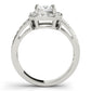 Double Row Prong In Channel Halo Color Ring