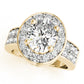 Double Row Bezel Halo Engagement Ring