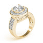 Double Row Bezel Halo Engagement Ring