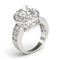 Double Row Bezel Halo Engagement Ring