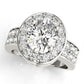 Double Row Bezel Halo Engagement Ring