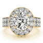 Double Row Bezel Halo Engagement Ring