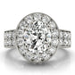 Double Row Bezel Halo Engagement Ring