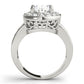 Double Row Bezel Halo Engagement Ring